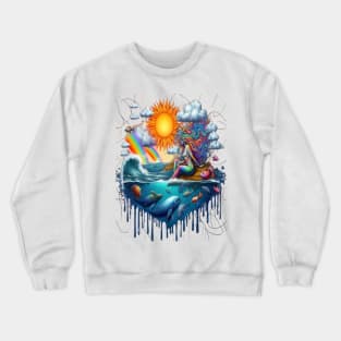 Mermaid Surreal Subconscious Sun-Kissed Morning Crewneck Sweatshirt